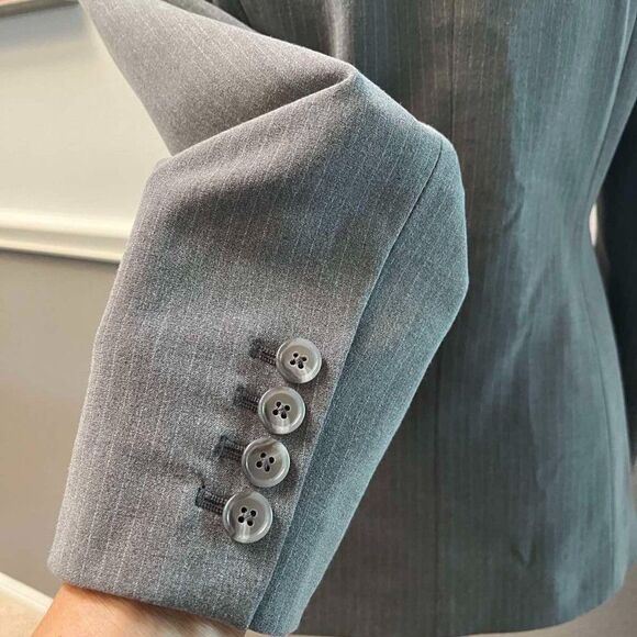 Elie Tahari Jacket Gray One Button Blazer Womens Size 2 - Picture 5 of 14